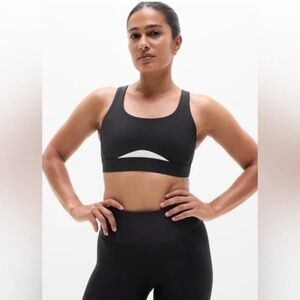 Athleta Interval Colorblock Sports Bra A-C // Black/White